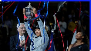 Naomi Osaka celebrates her win over Serena Williams at the 2018 U.S. Open, which kick-started her career as the most marketable female athlete. GETTY IMAGES