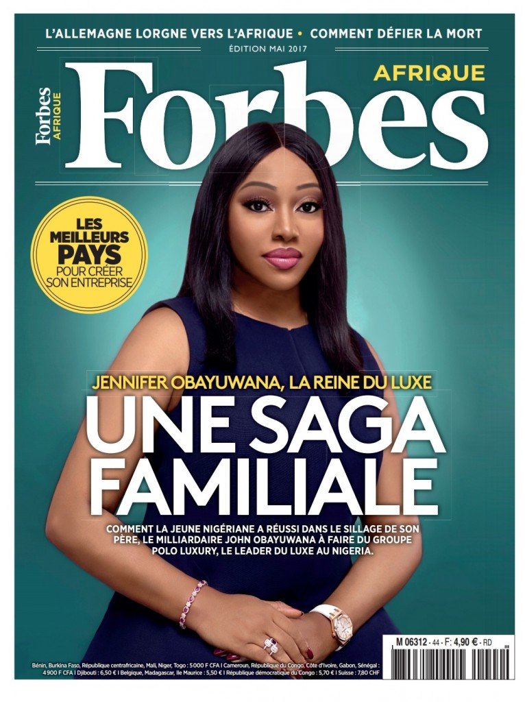 JENNIFER OBAYUWANA COVERS FORBES AFRIQUE MAY 2017