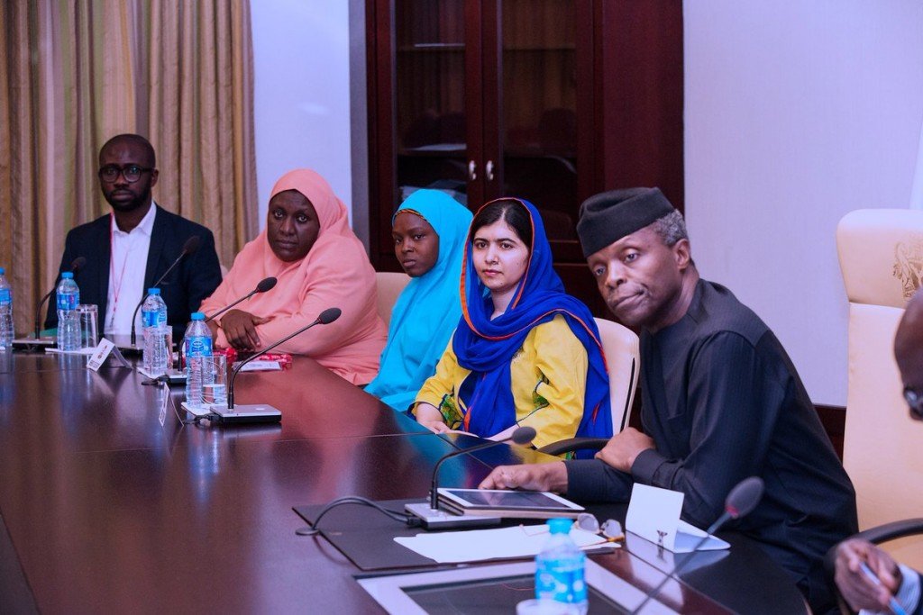 GIRLS’ EDUCATION ACTIVIST, MALALA YOUSAFZAI, PAYS A VISIT TO THE ACTING PRESIDENT, YEMI OSINBAJO