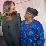 INDIAN ACTRESS PRYANKA CHOPRA  EXCITEDLY MEETS NGOZI OKONJO IWEALA