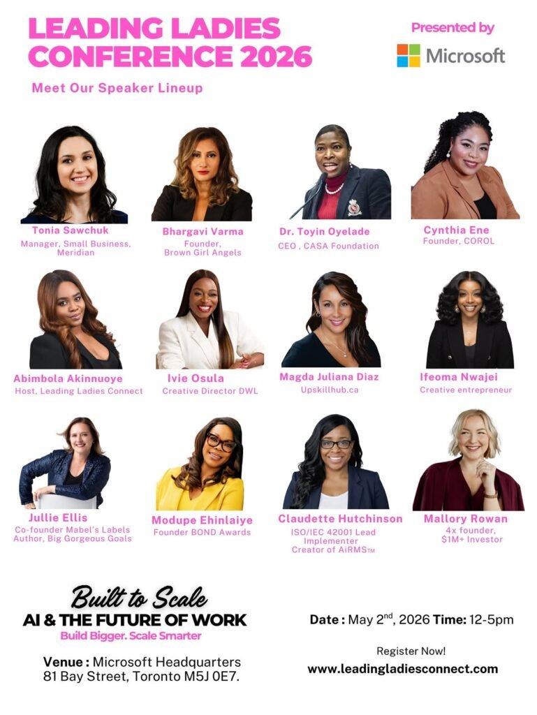 Leading Ladies Conference 2026 speaker collage featuring women leaders and entrepreneurs in business and tech
