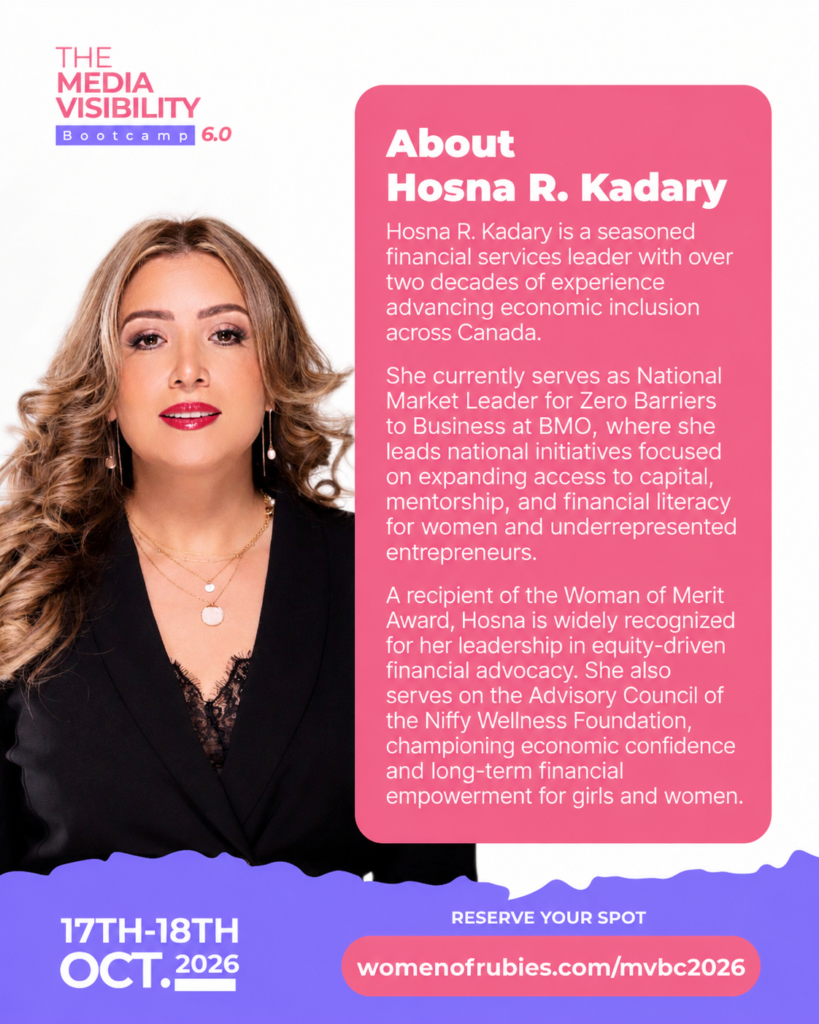 Hosna Kadary speaker at Media Visibility Bootcamp 6.0