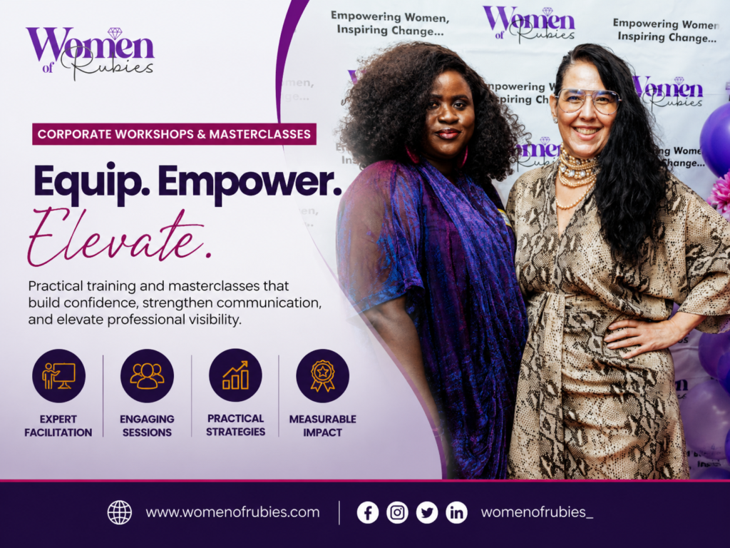 Women of Rubies supporting women entrepreneurs through media visibility, storytelling, business promotion, mentorship, training, and community.