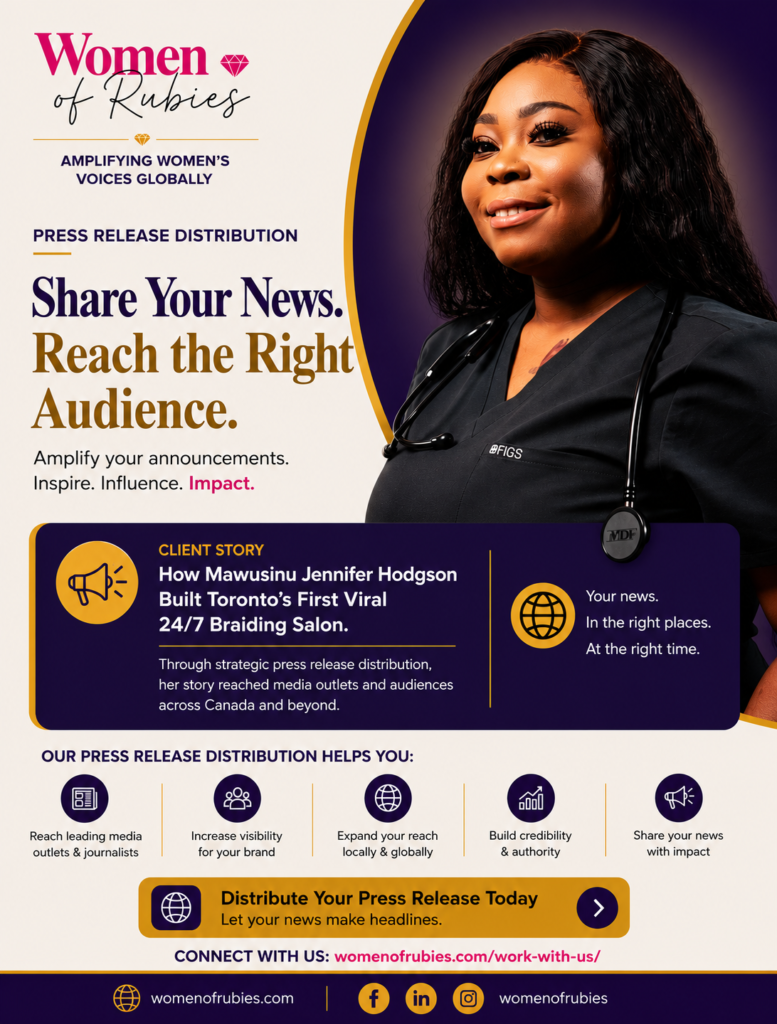 Women of Rubies editorial features, founder spotlights, interviews, and press release opportunities for women and growing brands.