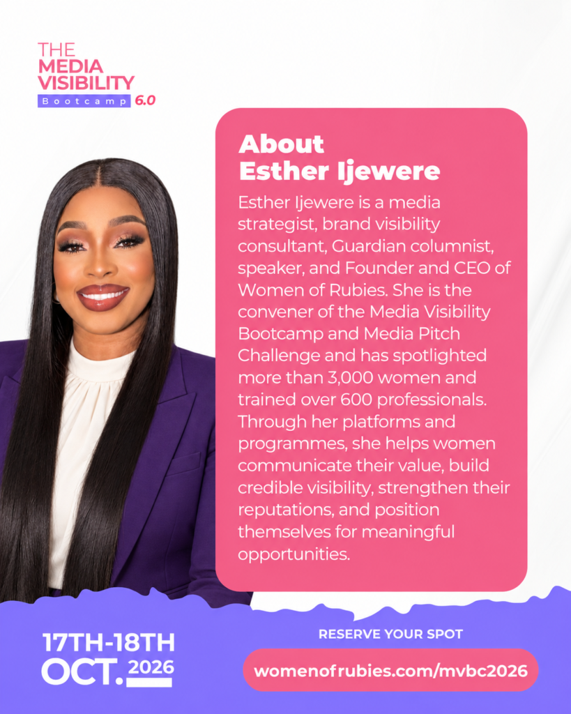 Esther Ijewere at Media Visibility Bootcamp 6.0